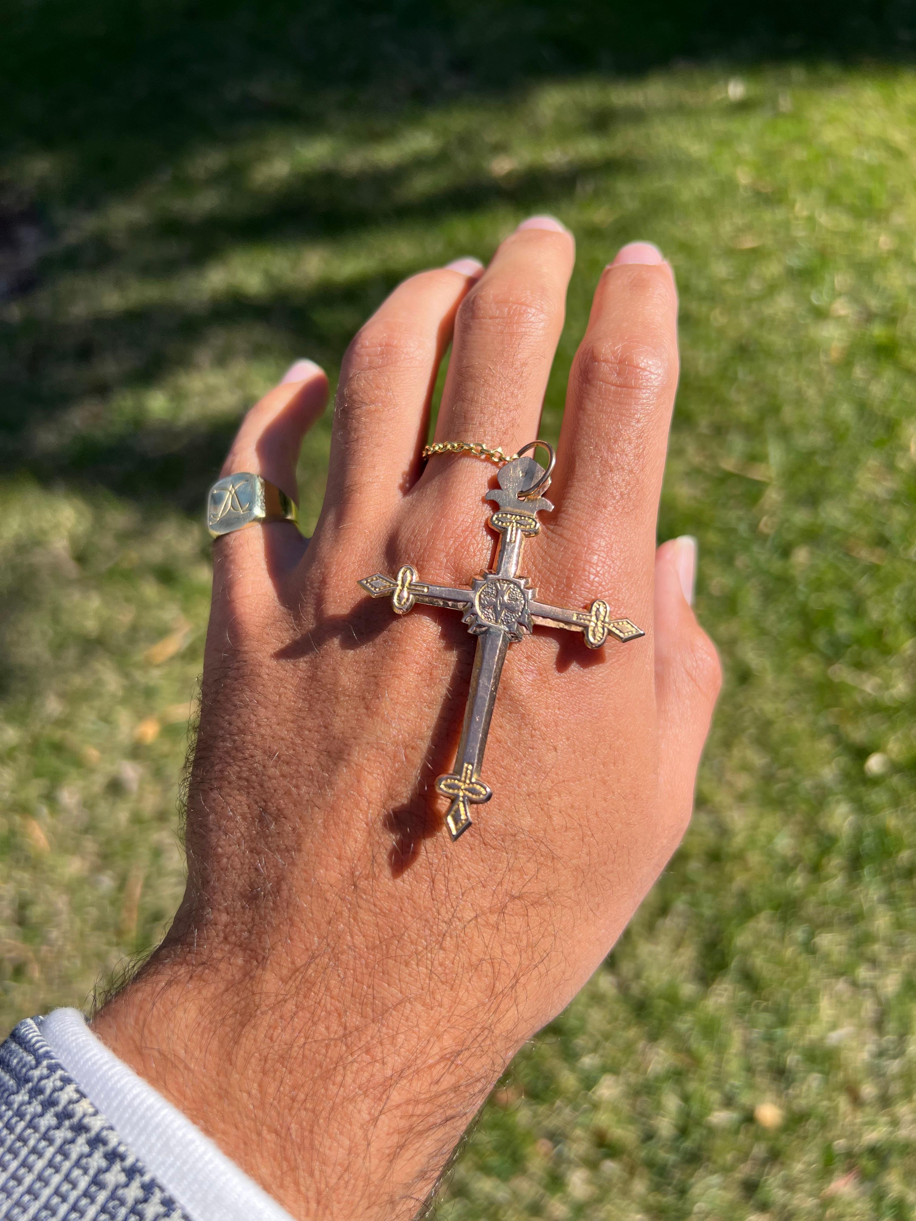 Antique French 14k Croce di Jeannette In condizioni buone in vendita a Amsterdam, NL