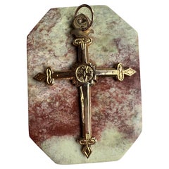 Antique Georgian French 14k 'Jeannette' Cross