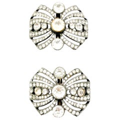 Antique Georgian Französisch Paste Schnalle Paar 1820s