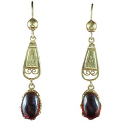 Antique Georgian Garnet 18 Carat Gold circa 1800 Earrings