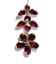 Antique Georgian Garnet Forget-Me-Not Earrings