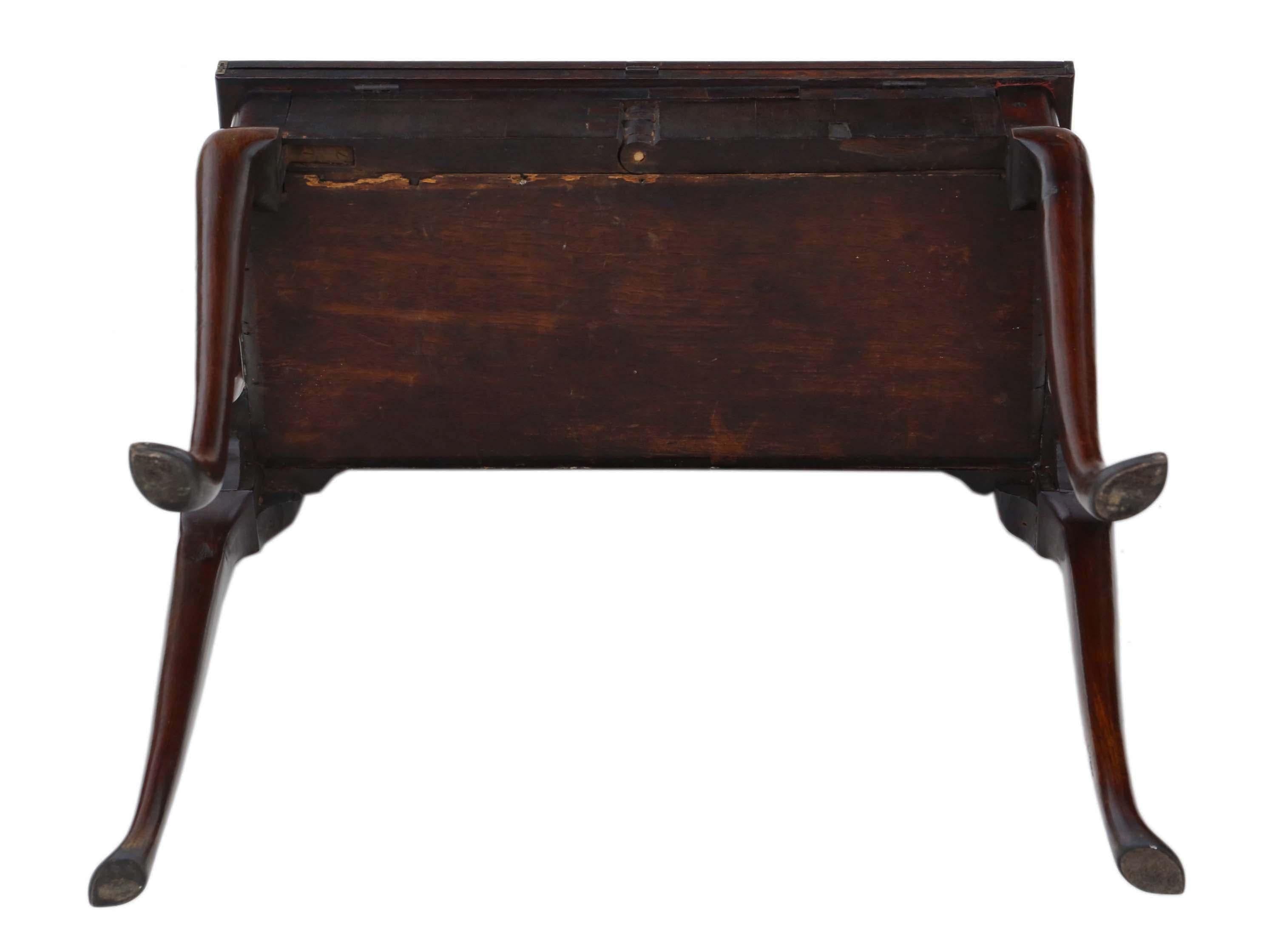 Ancienne table à cartes ou à thé géorgienne George II en acajou incrusté - C1750 en vente 5