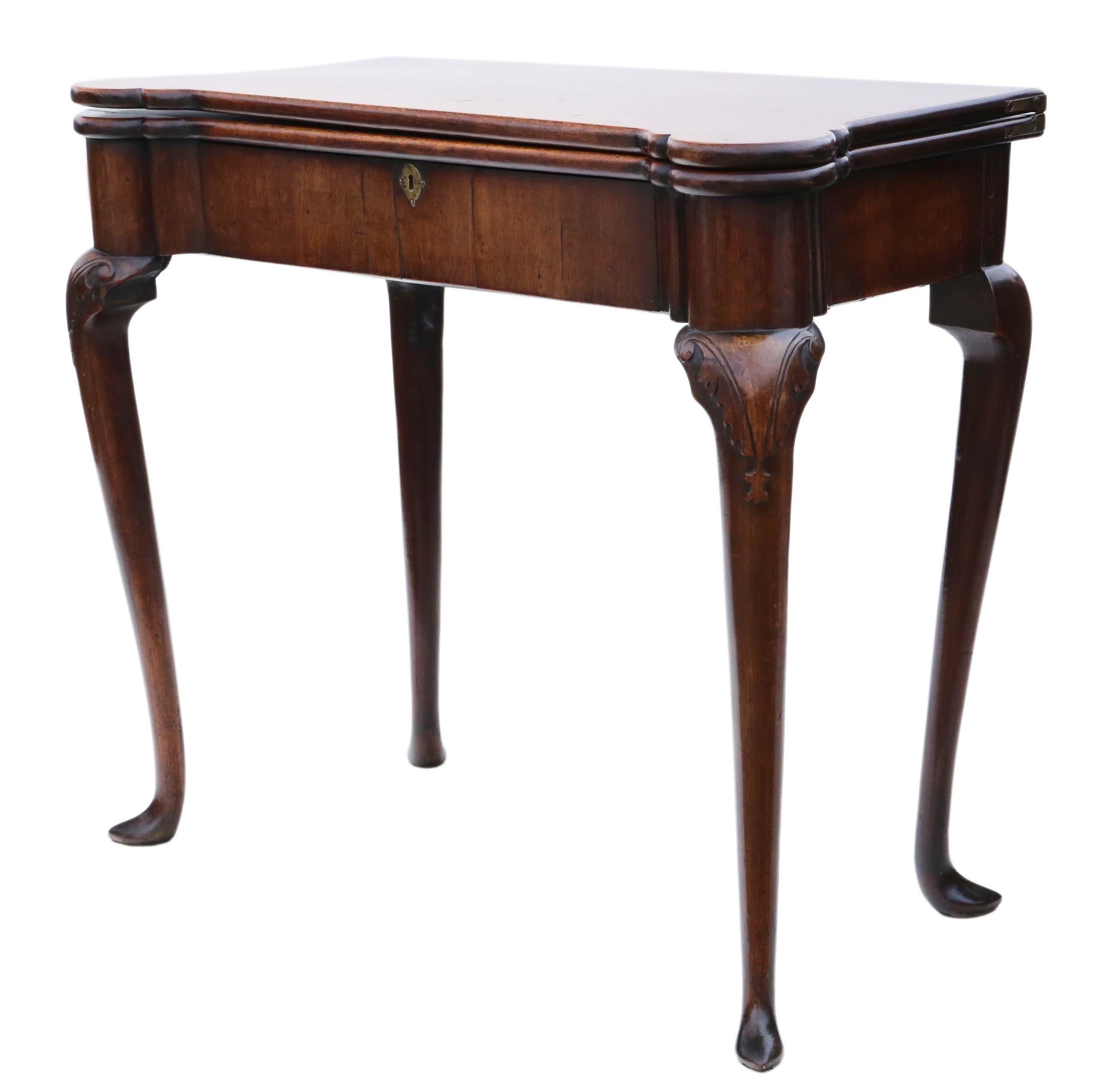 Ancienne table à cartes ou à thé géorgienne George II en acajou incrusté - C1750 en vente 6