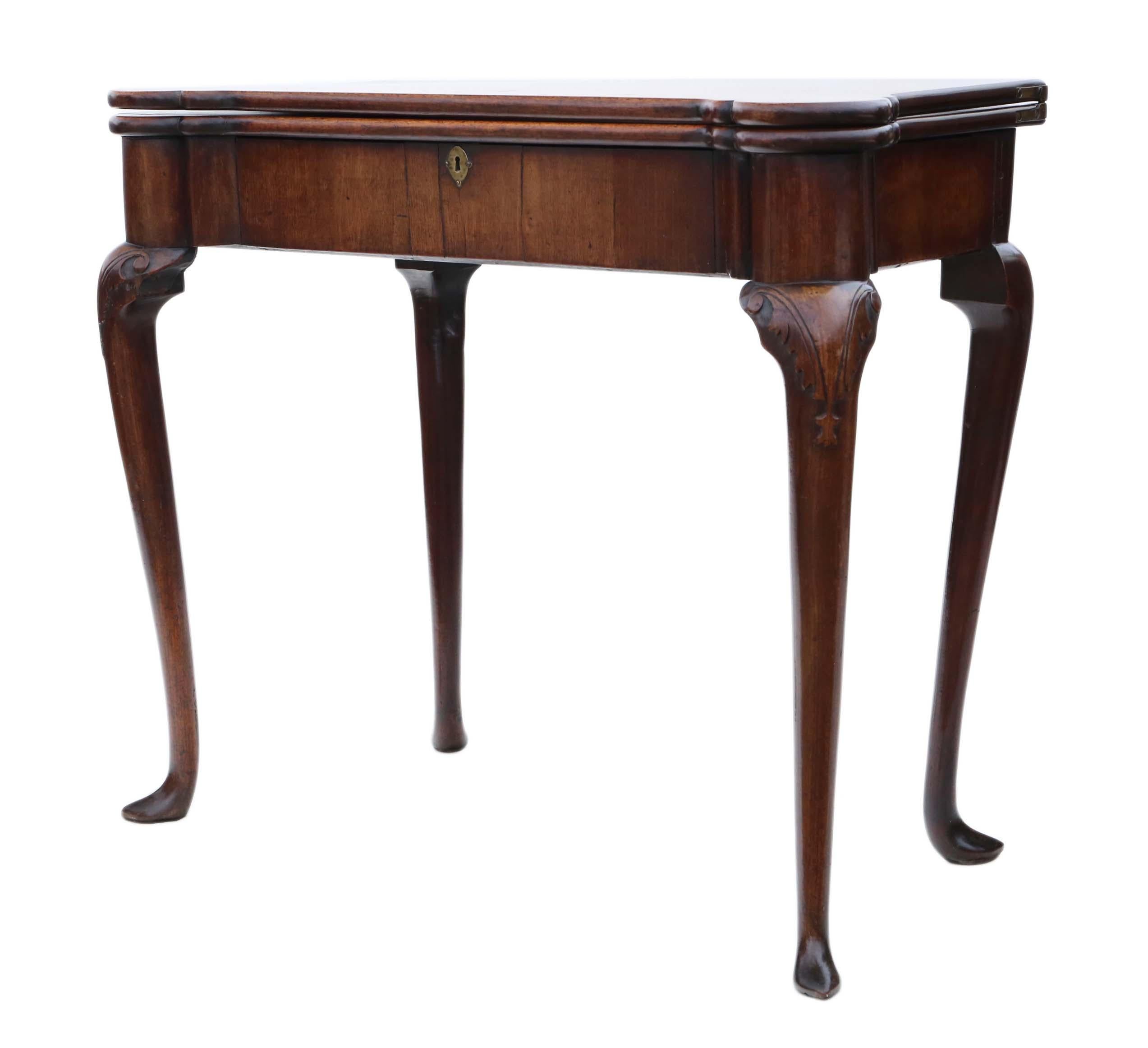 Ancienne table à cartes ou à thé géorgienne George II en acajou incrusté - C1750 en vente 7
