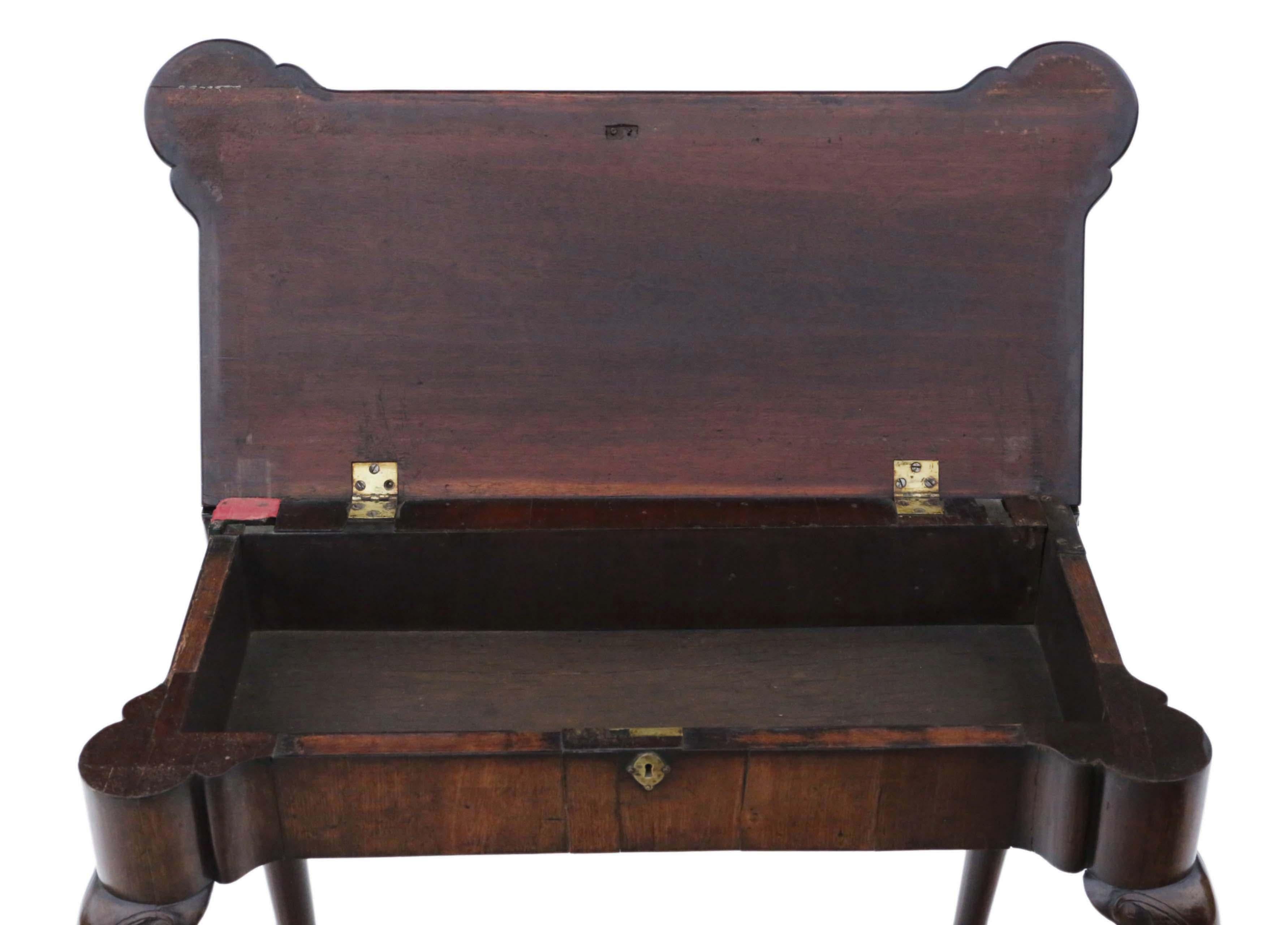 Ancienne table à cartes ou à thé géorgienne George II en acajou incrusté - C1750 en vente 9