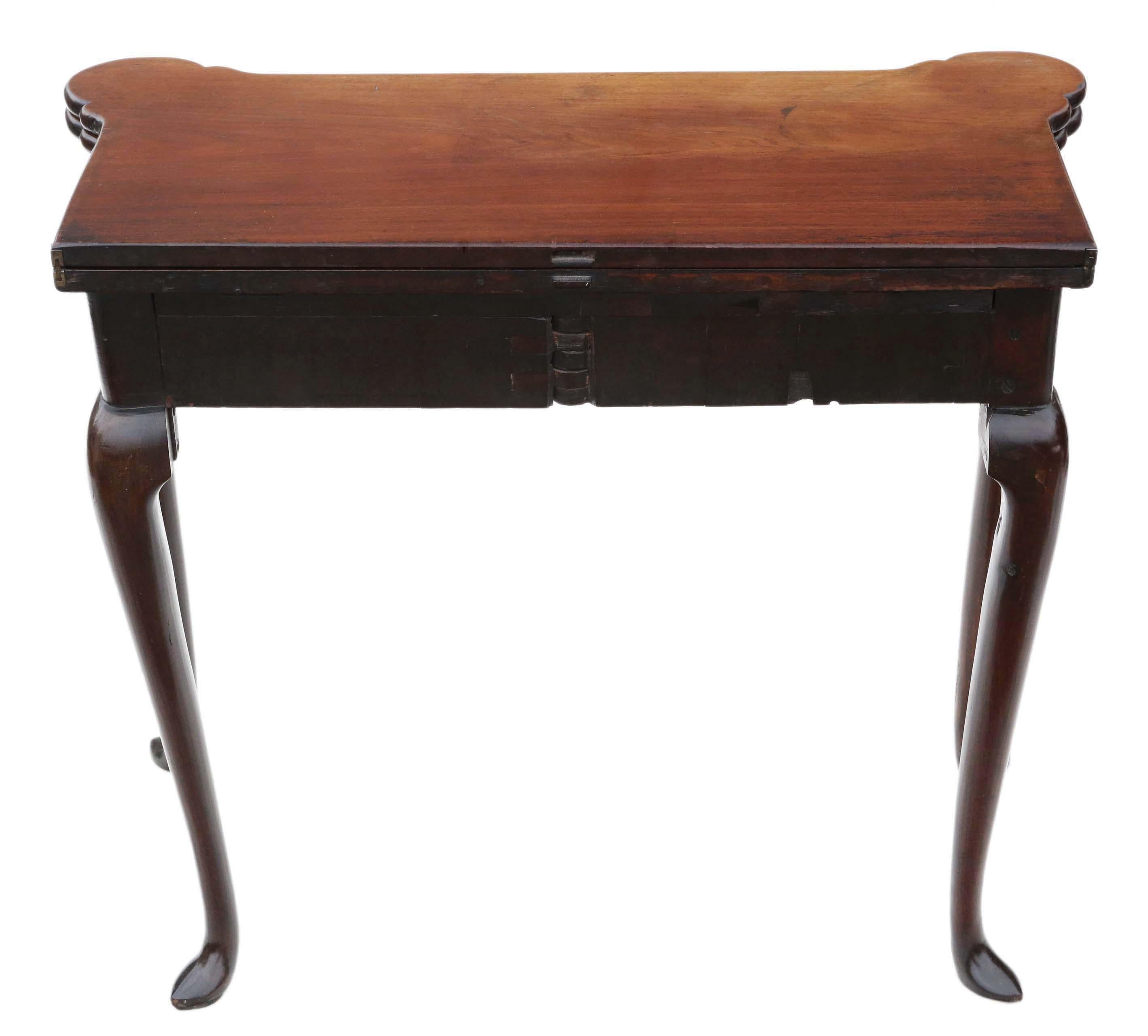 Ancienne table à cartes ou à thé géorgienne George II en acajou incrusté - C1750 en vente 4