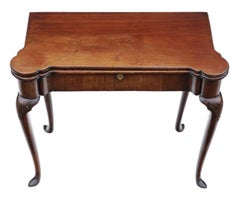 Antique Georgian George II Inlaid Mahogany Folding Card Tea Table