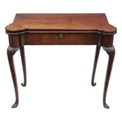 Antique Georgian George II Inlaid Mahogany Folding Card Tea Table