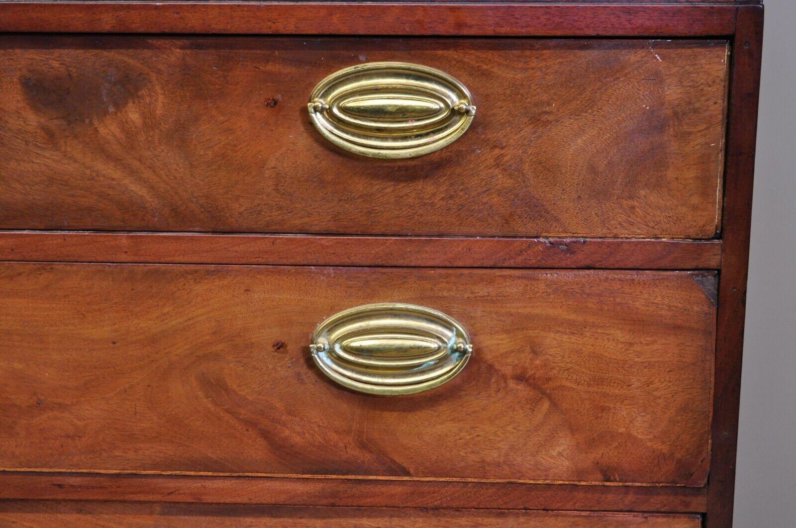 Antique Georgian George III Mahogany Linen Press Wardrobe Dresser Cabinet 1