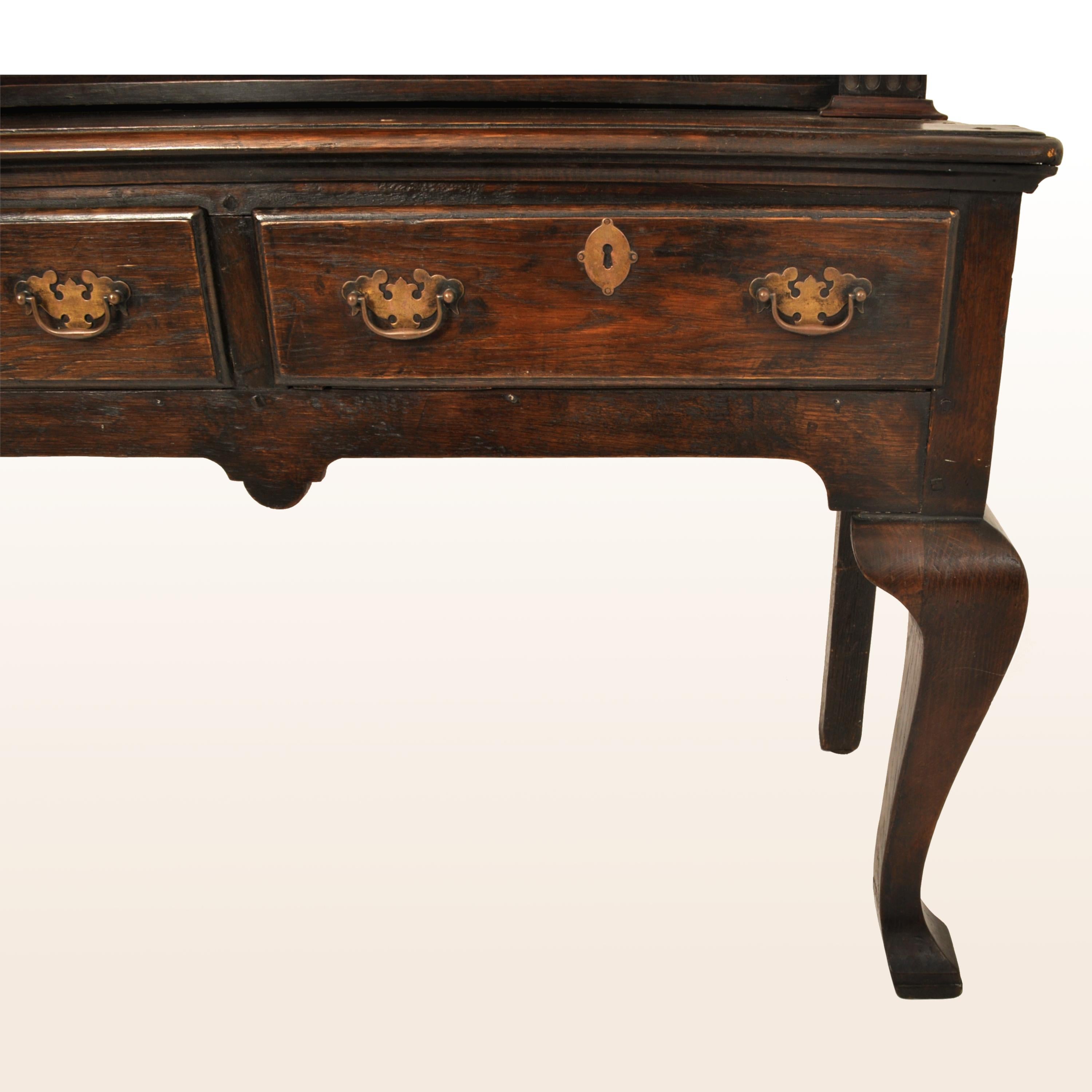 Antique Georgian George III Oak Welsh South Wales Dresser with Plate Rack, 1780 1