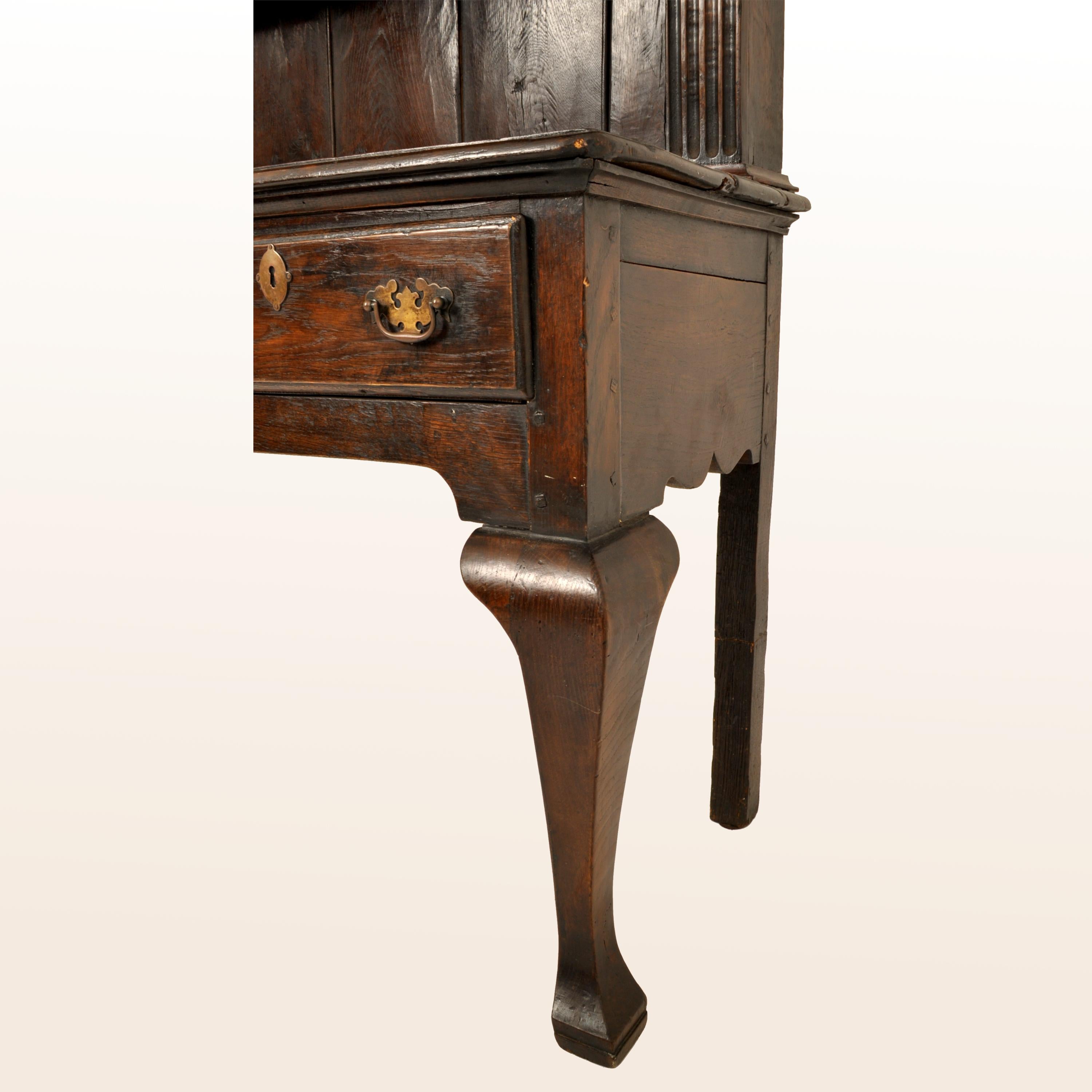 Antique Georgian George III Oak Welsh South Wales Dresser with Plate Rack, 1780 2