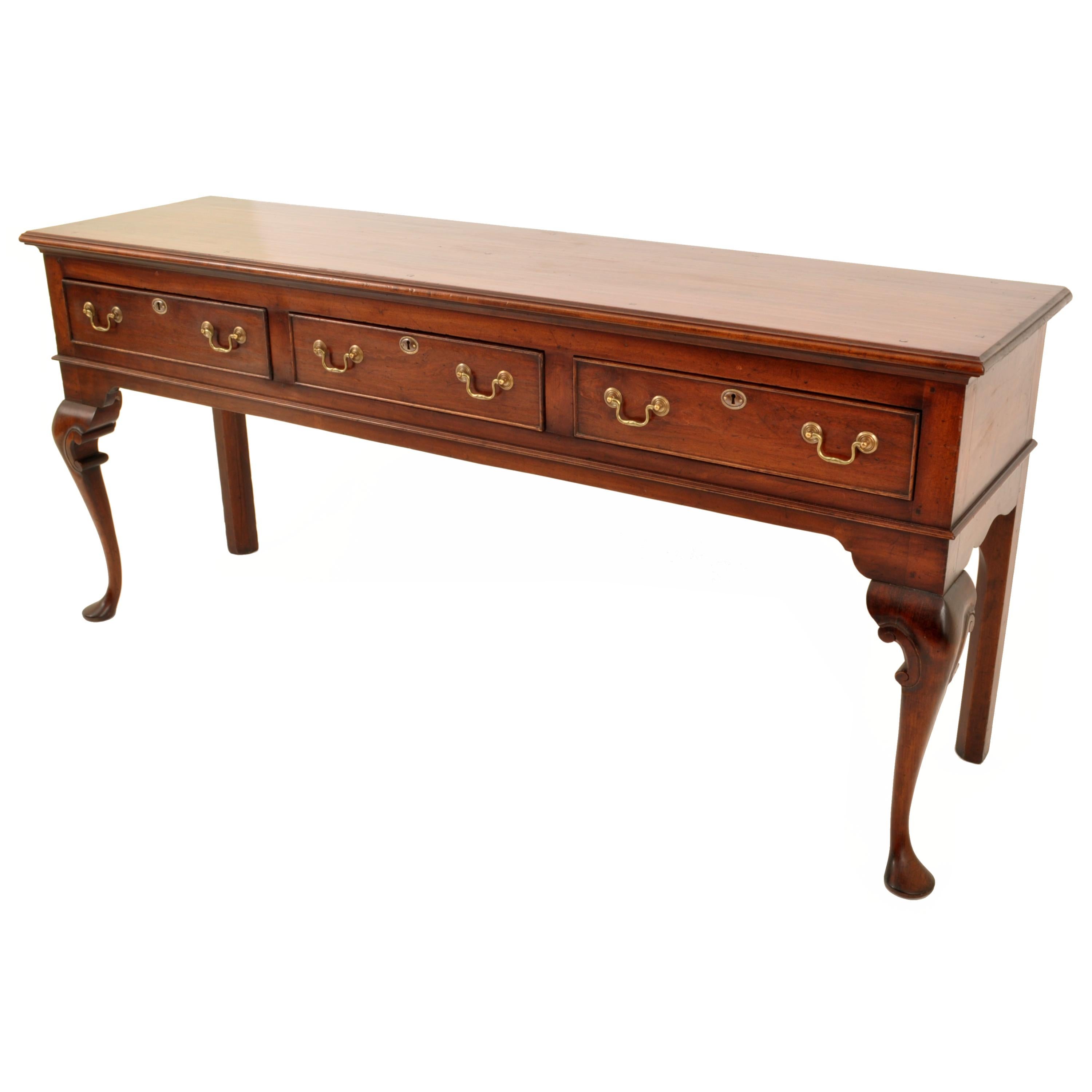 Antique Georgian George III Walnut Long Welsh Dresser Base Server Table, 1760 3