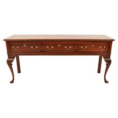Antique Georgian George III Walnut Long Welsh Dresser Base Server Table, 1760