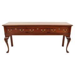 Antique Georgian George III Walnut Long Welsh Dresser Base Server Table, 1760