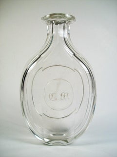 Antique Georgian Glass Dressing Table Bottle, Monogrammed, 18th/19th Century