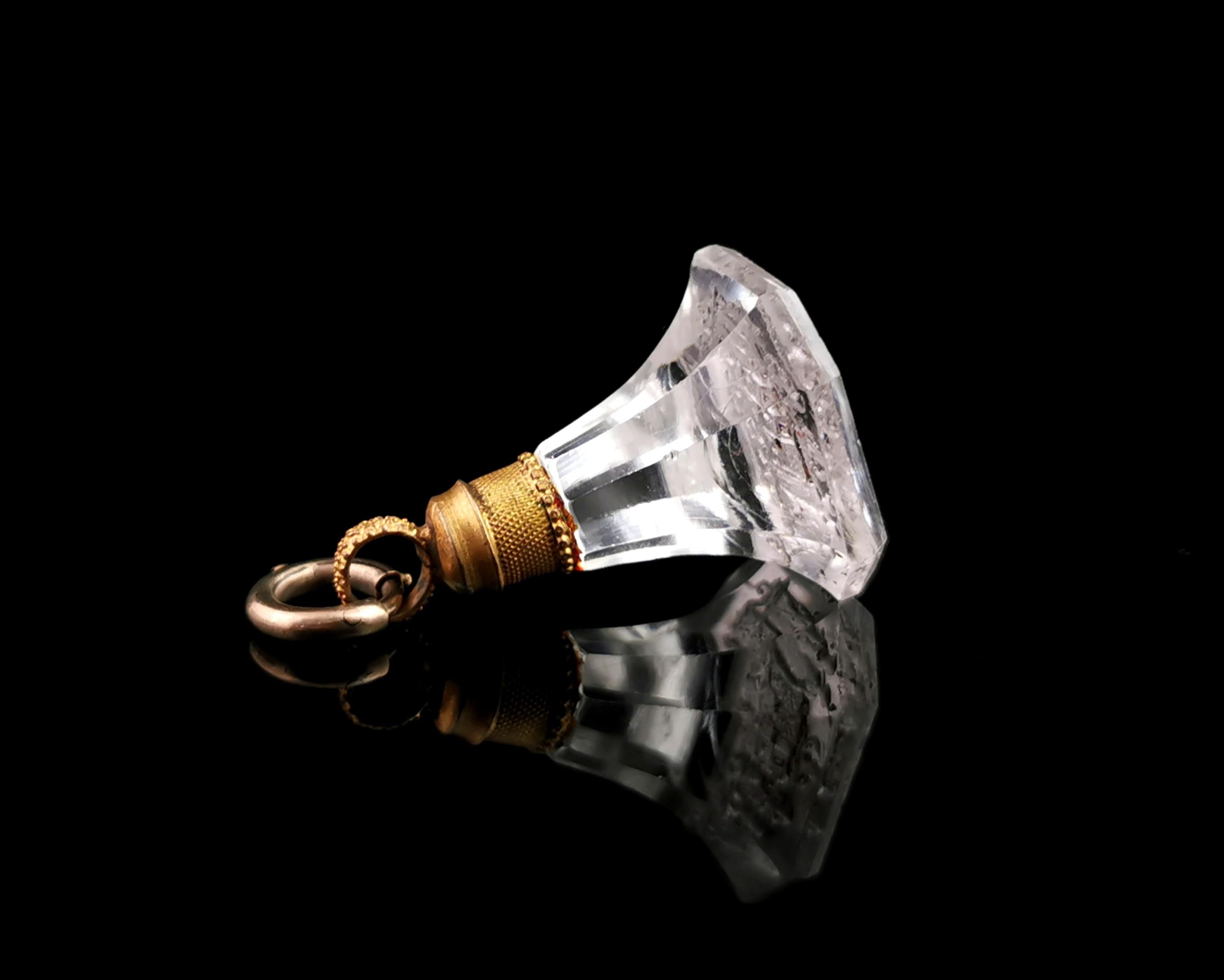 Antiker georgianischer Glas-Intaglio-Siegelbügel, Pinchbeck, Heraldic  im Zustand „Gut“ im Angebot in NEWARK, GB