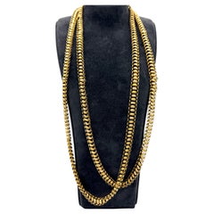 Antique Georgian Gold Chain 15K Flexible Link Barrel Clasp