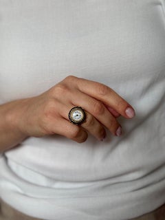 Antique Georgian Gold Enamel Diamond Watch Ring