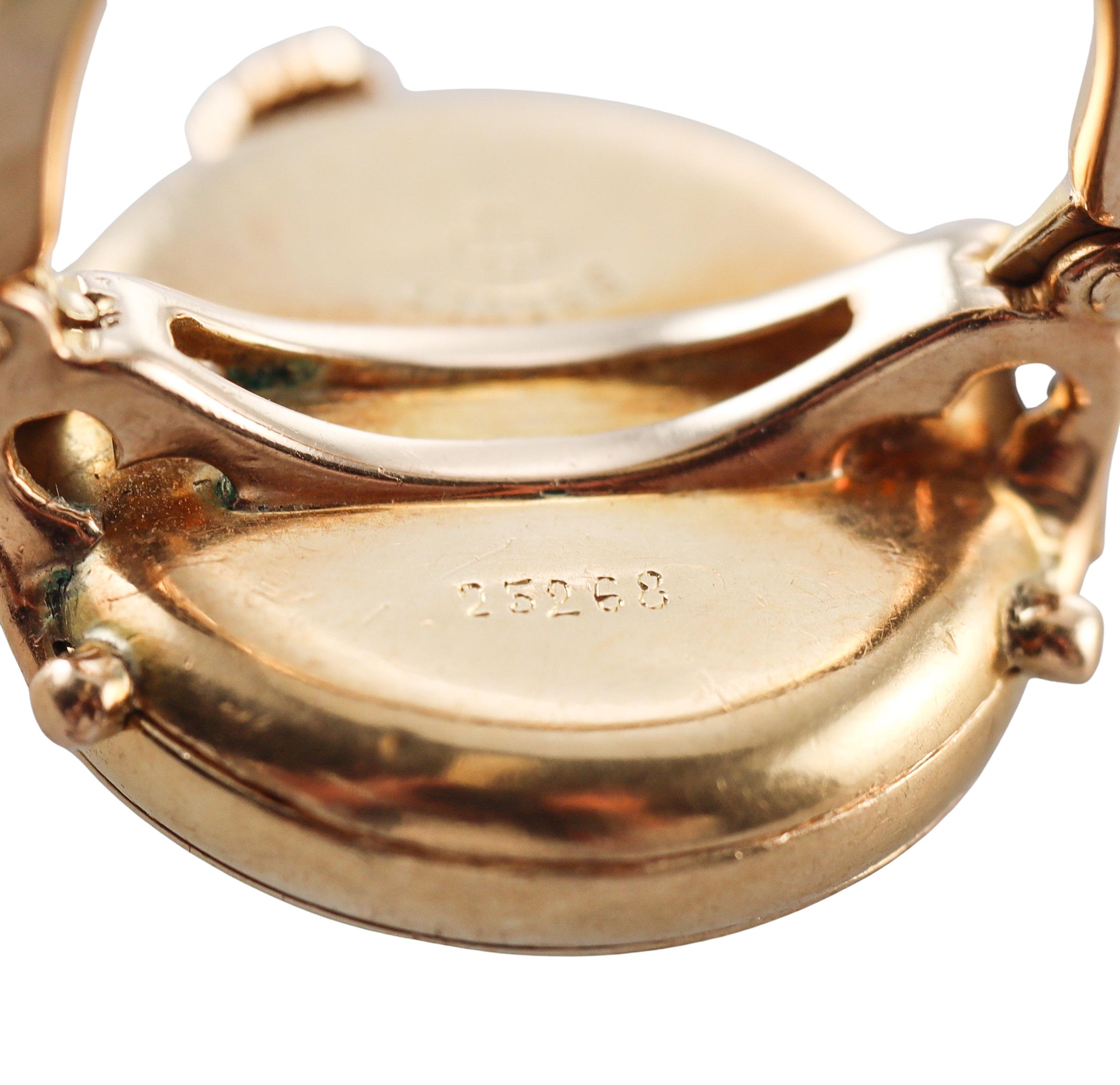Women's or Men's Antique Georgian Gold Enamel Diamond Watch Ring For Sale
