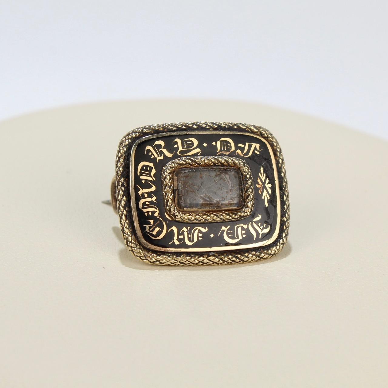 mourning brooch with hair