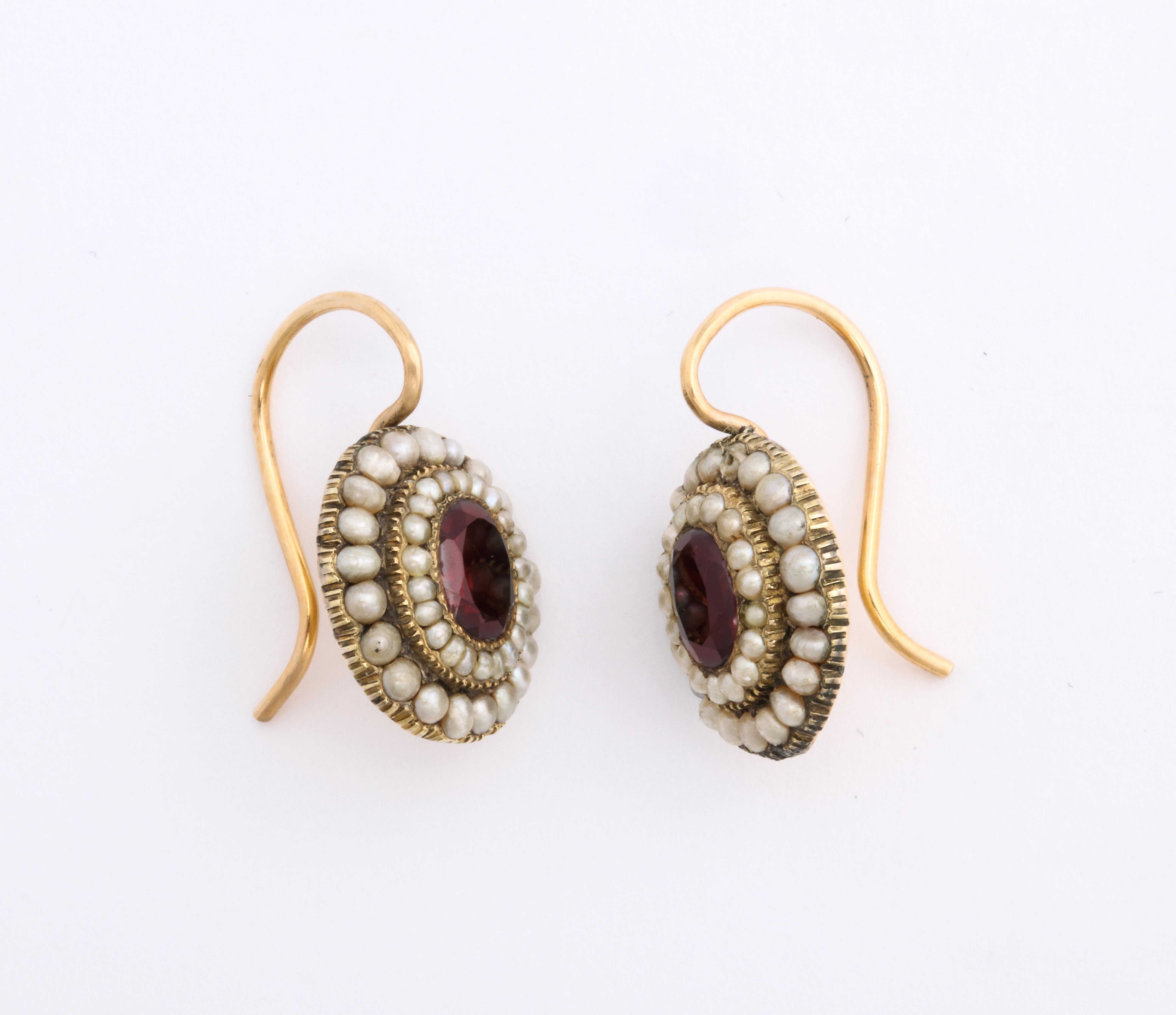 garnet pearl earrings