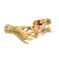 Antique Georgian "Hand and Flower Bunch" Brooch