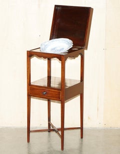 ANTIQUE GEORGIAN HARDWOOD WASH VANiTY STAND WITH J & MP BELL EARTHENWARE BOWL