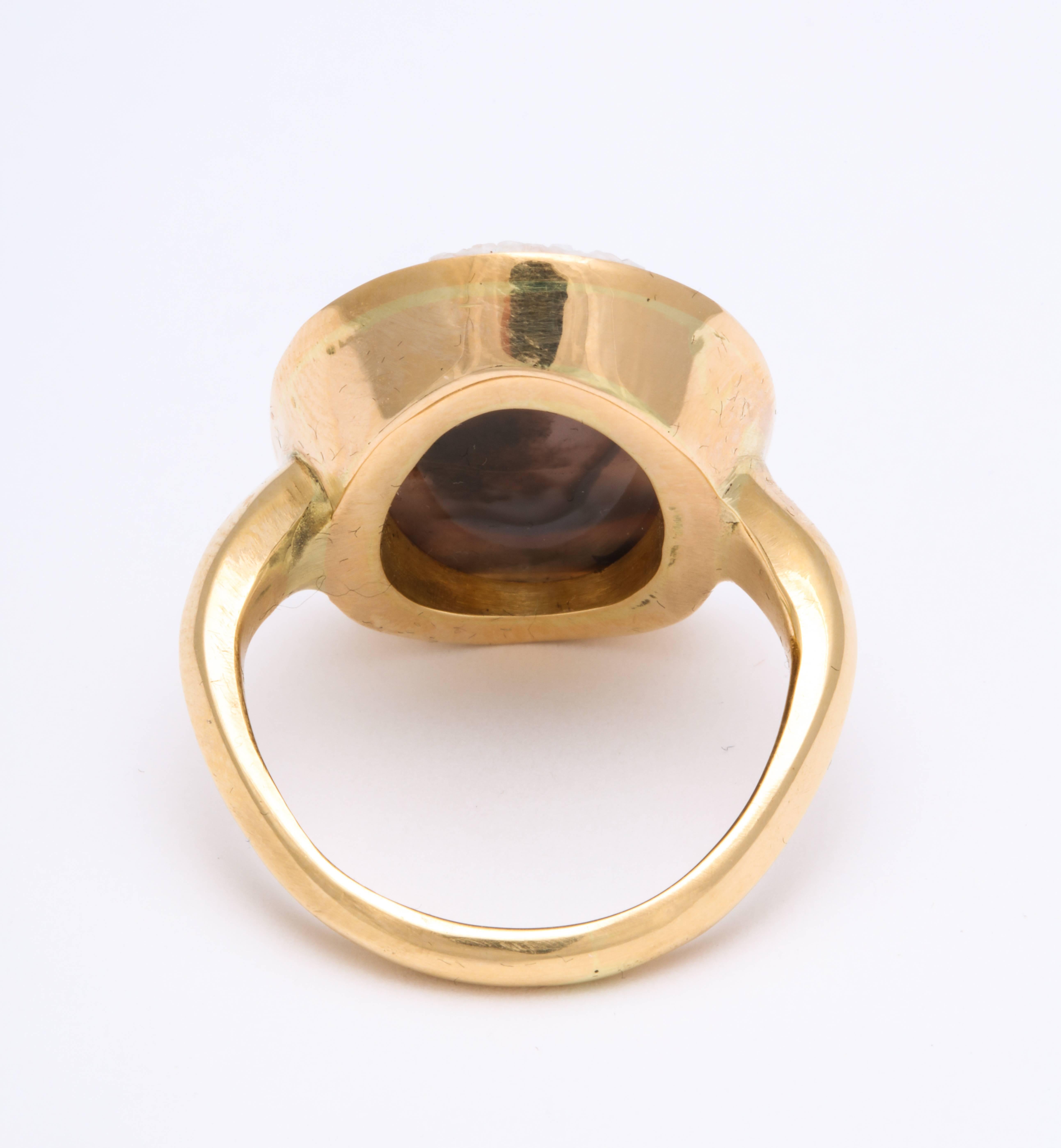 Antique Georgian Hercules Cameo Ring In Excellent Condition In Stamford, CT