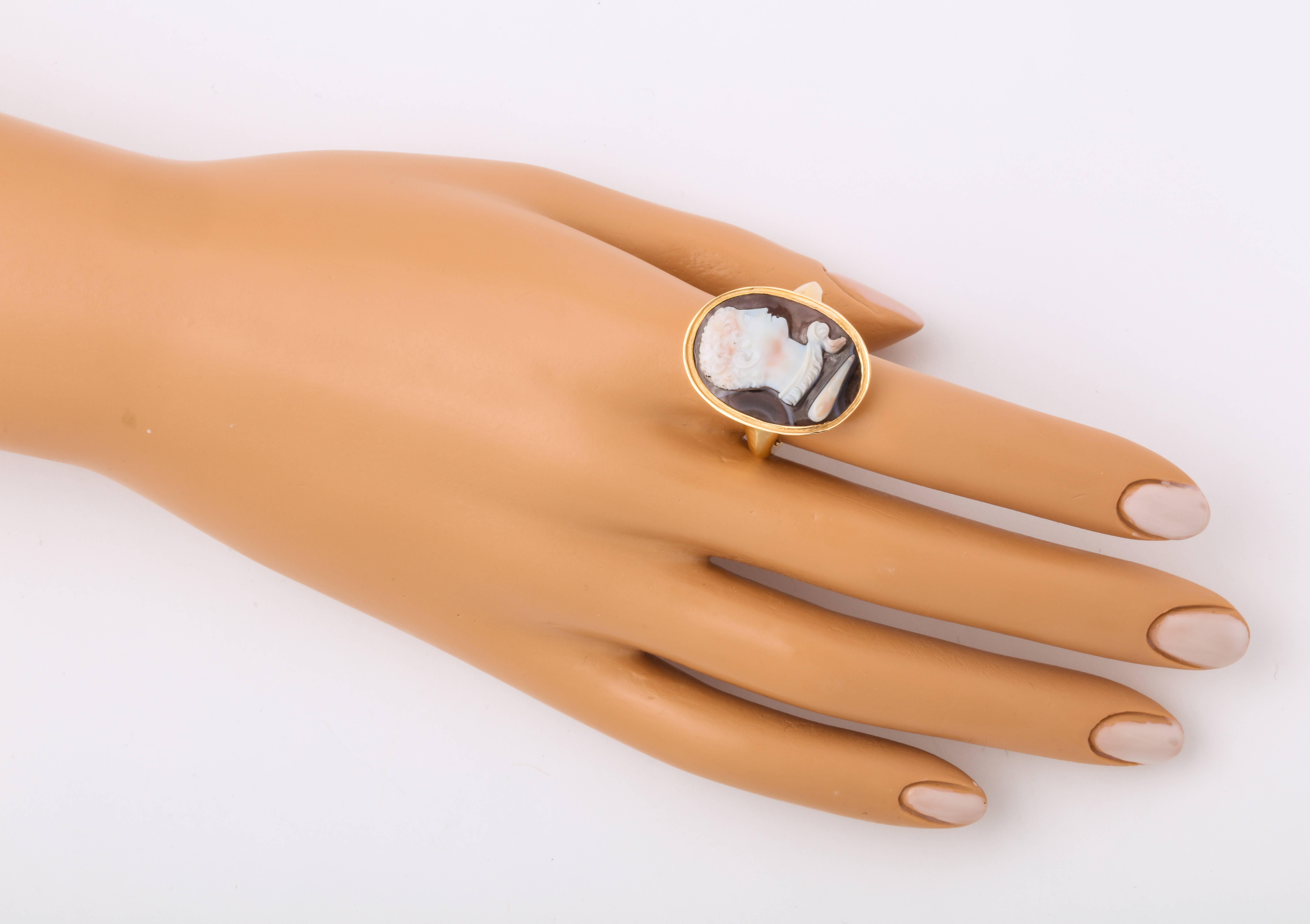 Women's or Men's Antique Georgian Hercules Cameo Ring