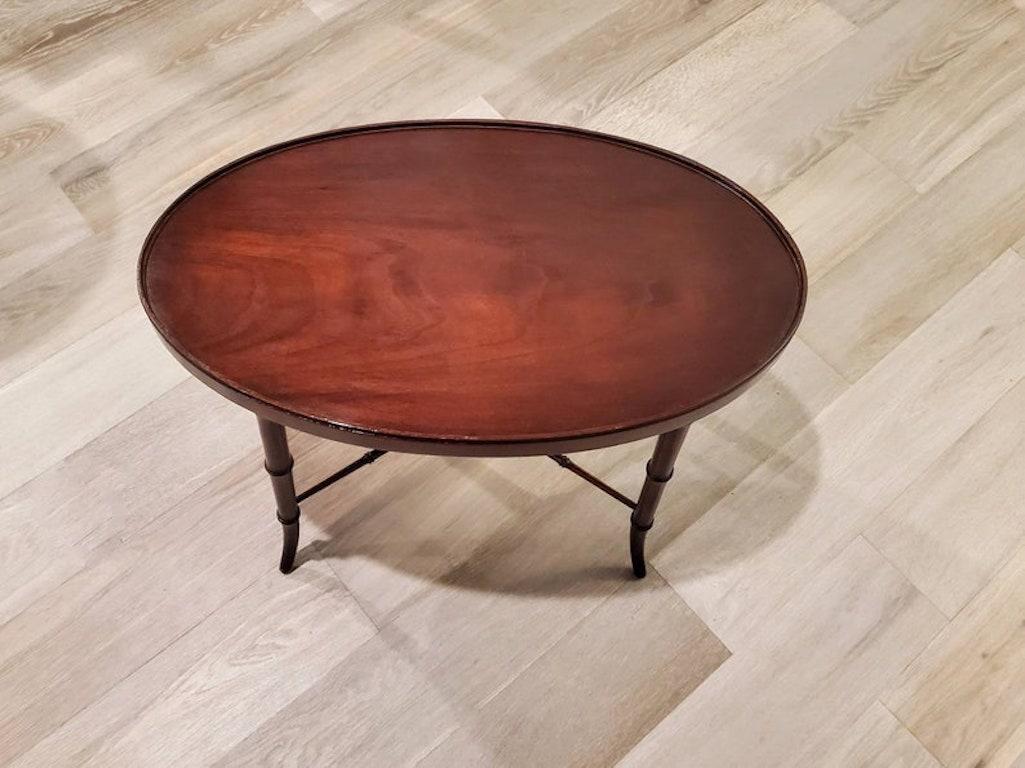 Antique Georgian III Period Mahogany Inlaid Butler Tray Table In Good Condition In Forney, TX