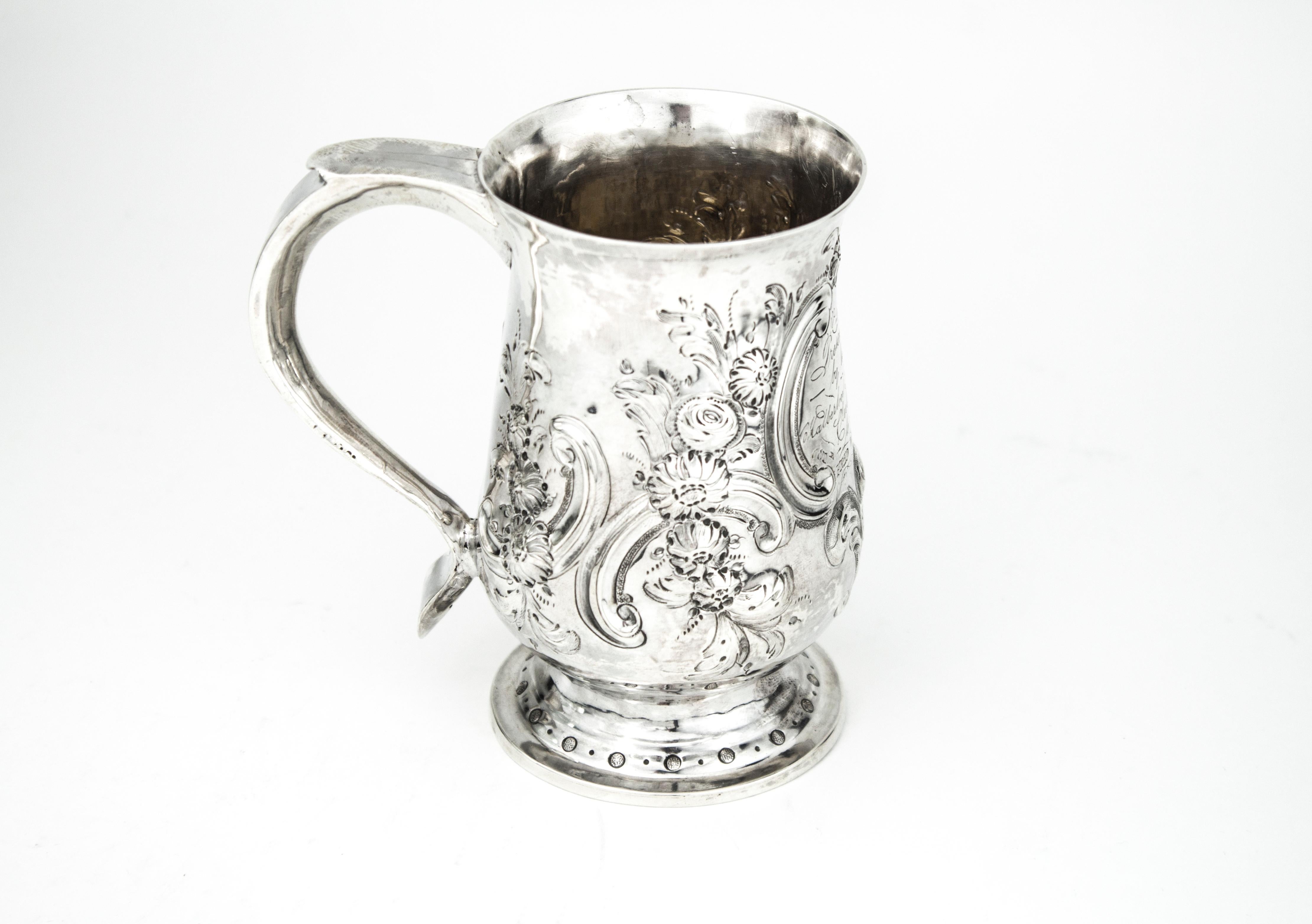 Antique George III sterling silver mug

Made in England, London, 1813
Maker: I.S (Possibly John Schofield)
Dimensions:
Size 10 x 7 x 11 cm
Weight: 145 grams

Has engraving 