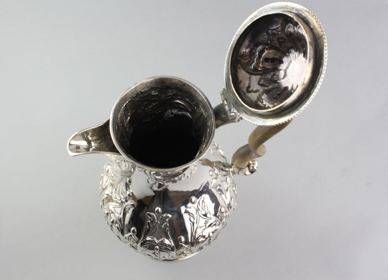 British Antique Georgian III Sterling Silver Tea Pot, London 1816, Charles Wright For Sale