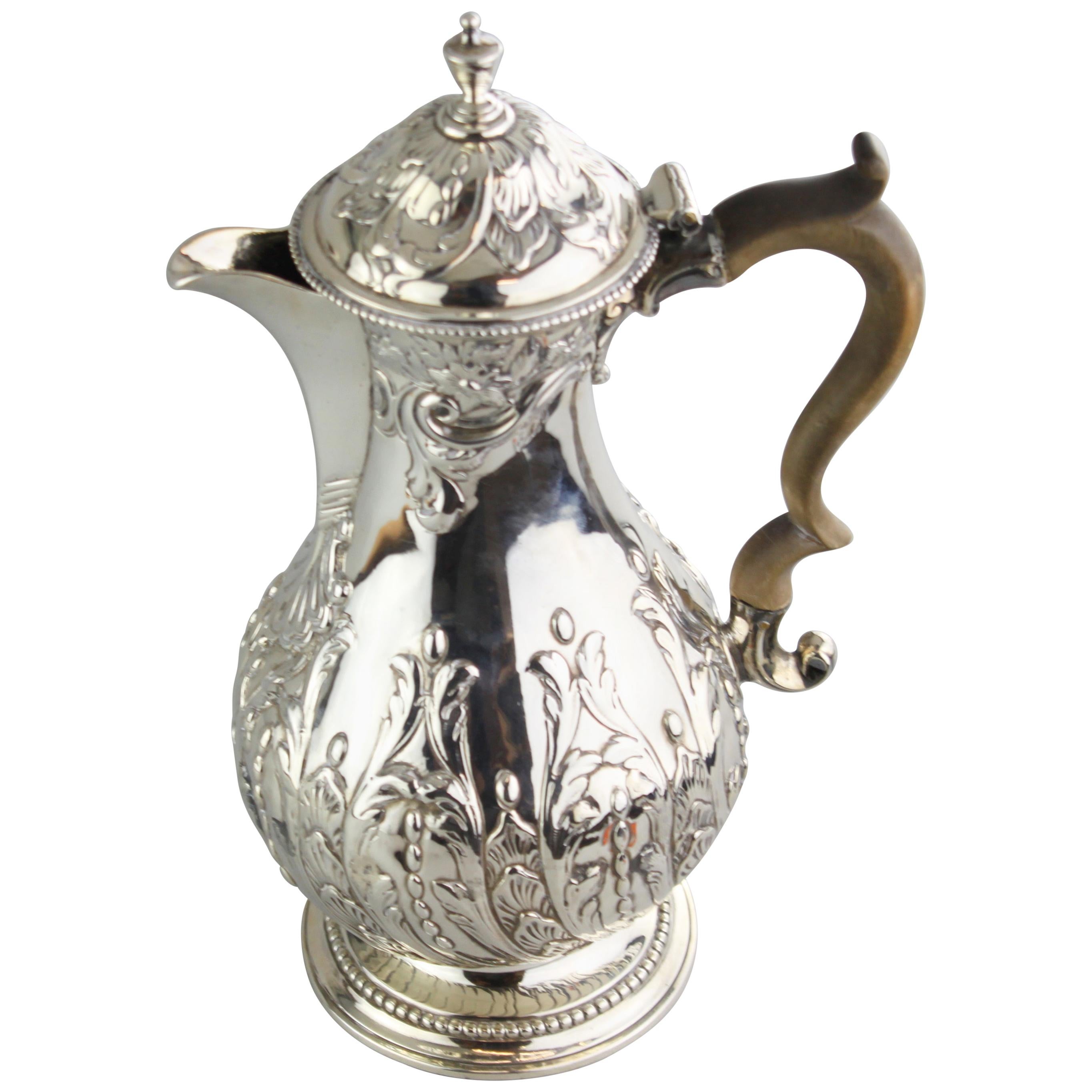 Antique Georgian III Sterling Silver Tea Pot, London 1816, Charles Wright