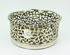 Antique Georgian ‘III’ Sterling Silver Wine Coaster "M" Initial, London, 1795