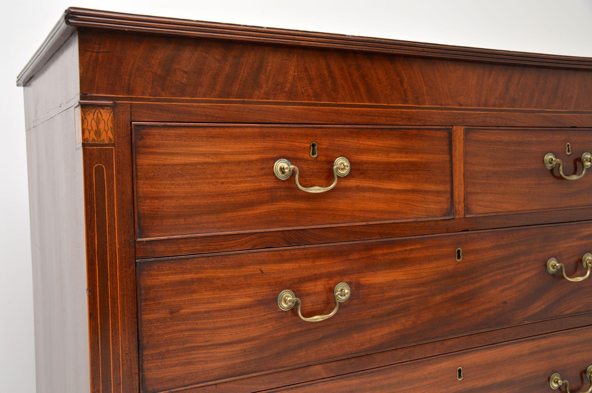 Late 18th Century Antique Georgian Inlaid Mahogany Chest of Drawers