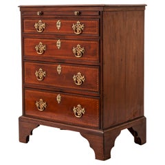 Antique Georgian Inlaid Mahogany Gentleman's Chest of Drawers Dresser, 1750