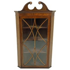 Antique Georgian Inlaid Walnut Hanging Corner Cabinet, Scotland 1790 1689