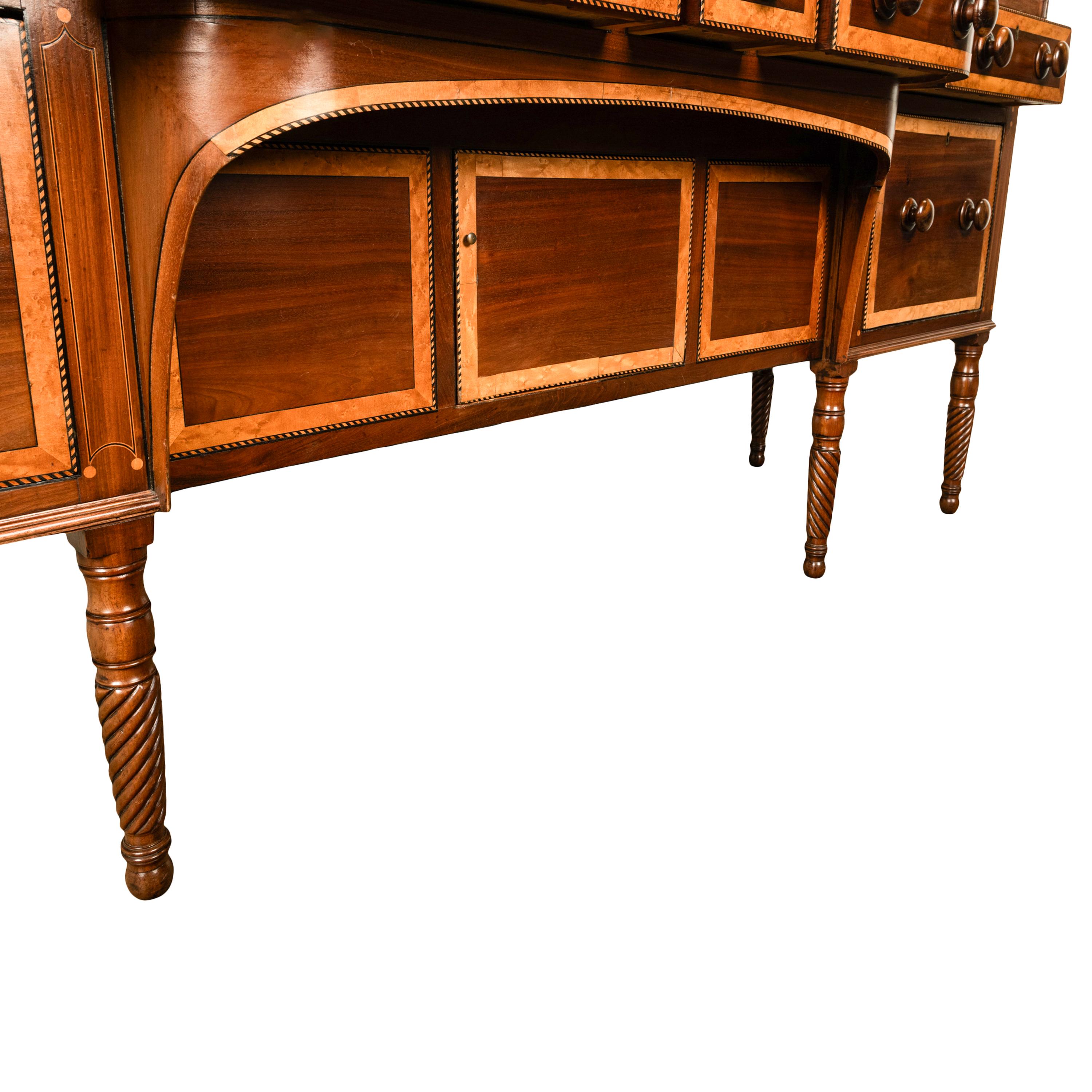 Antique Georgian Irish Inlaid Cuban Mahogany Country House Sideboard Donegal For Sale 8