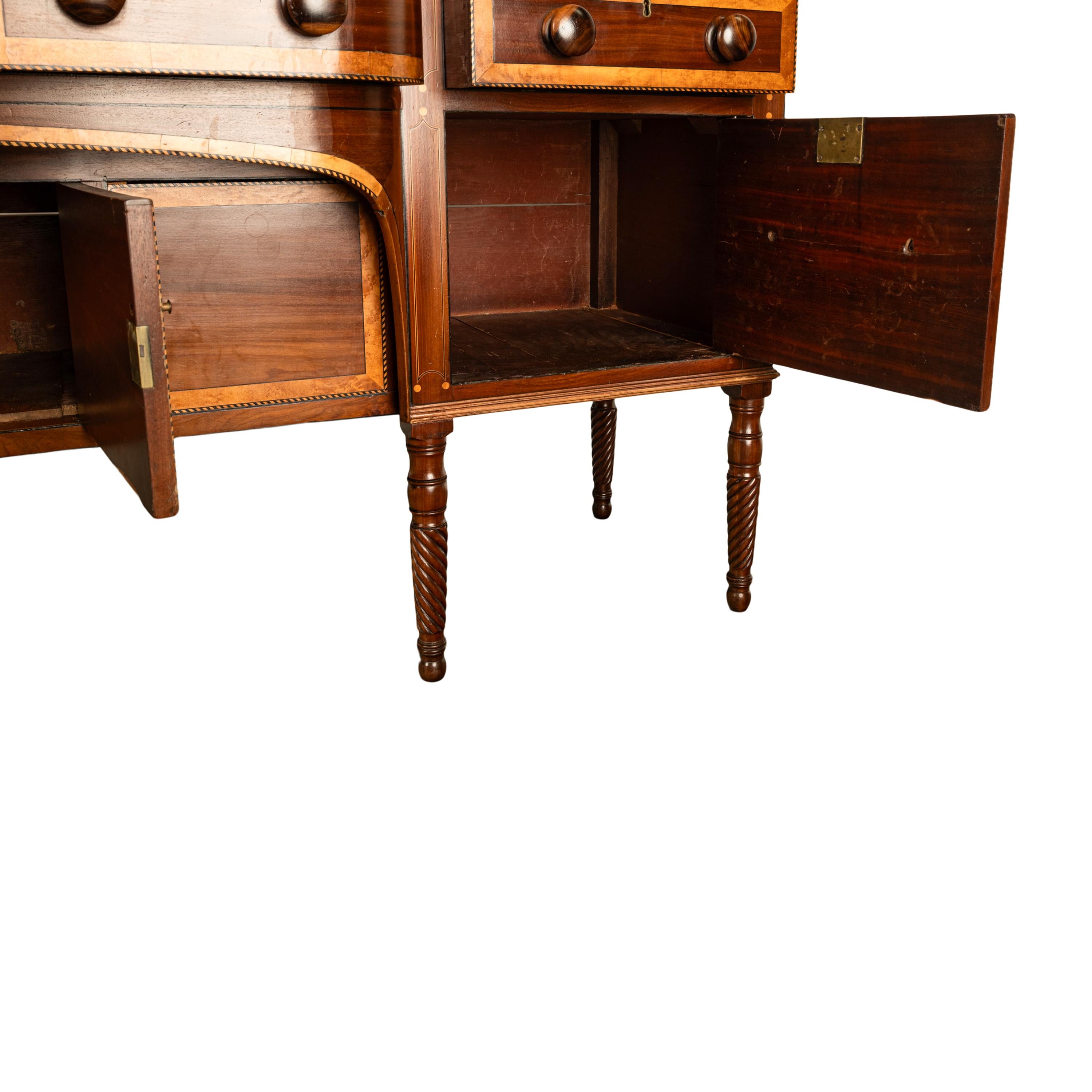 Antique Georgian Irish Inlaid Cuban Mahogany Country House Sideboard Donegal For Sale 9
