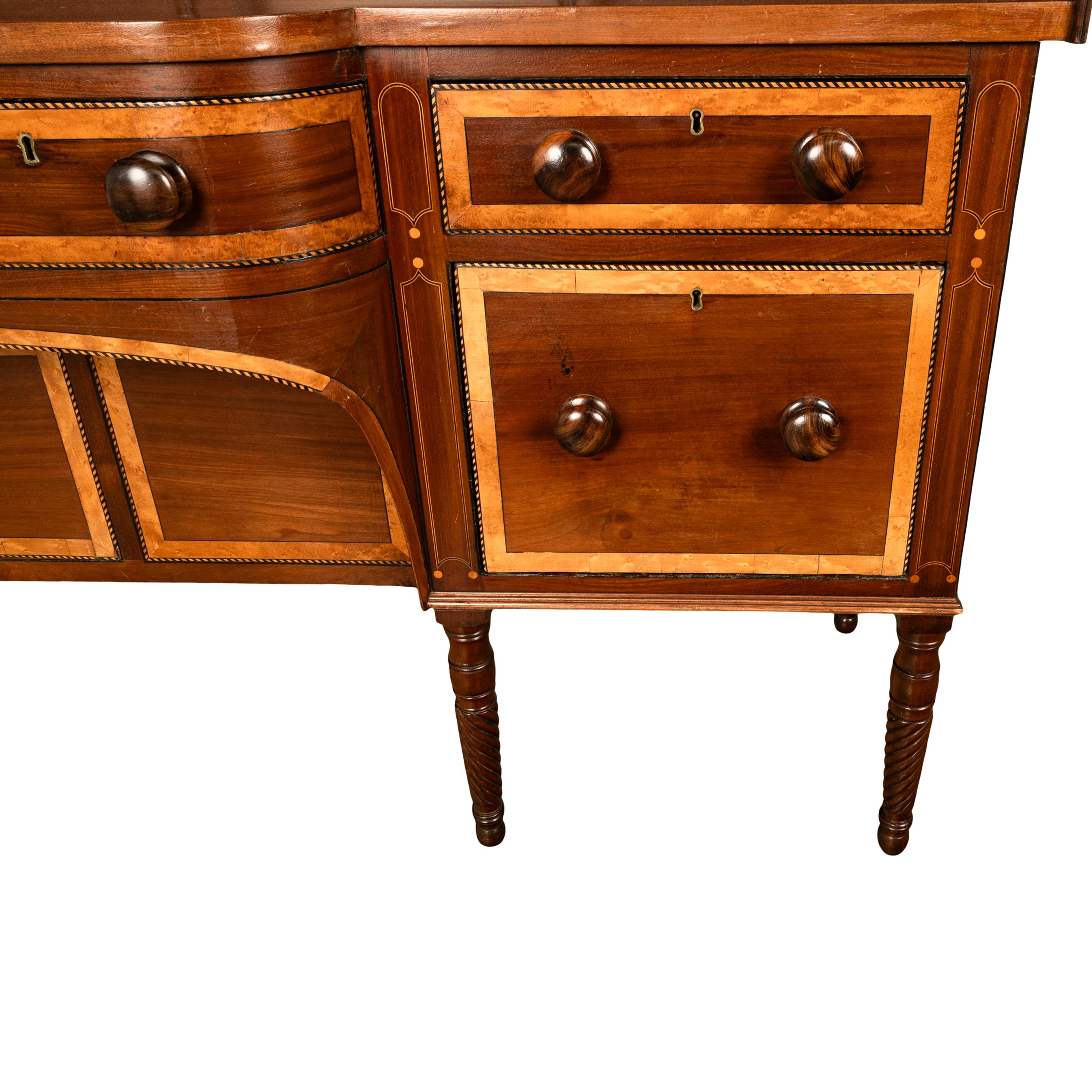 Antique Georgian Irish Inlaid Cuban Mahogany Country House Sideboard Donegal For Sale 10