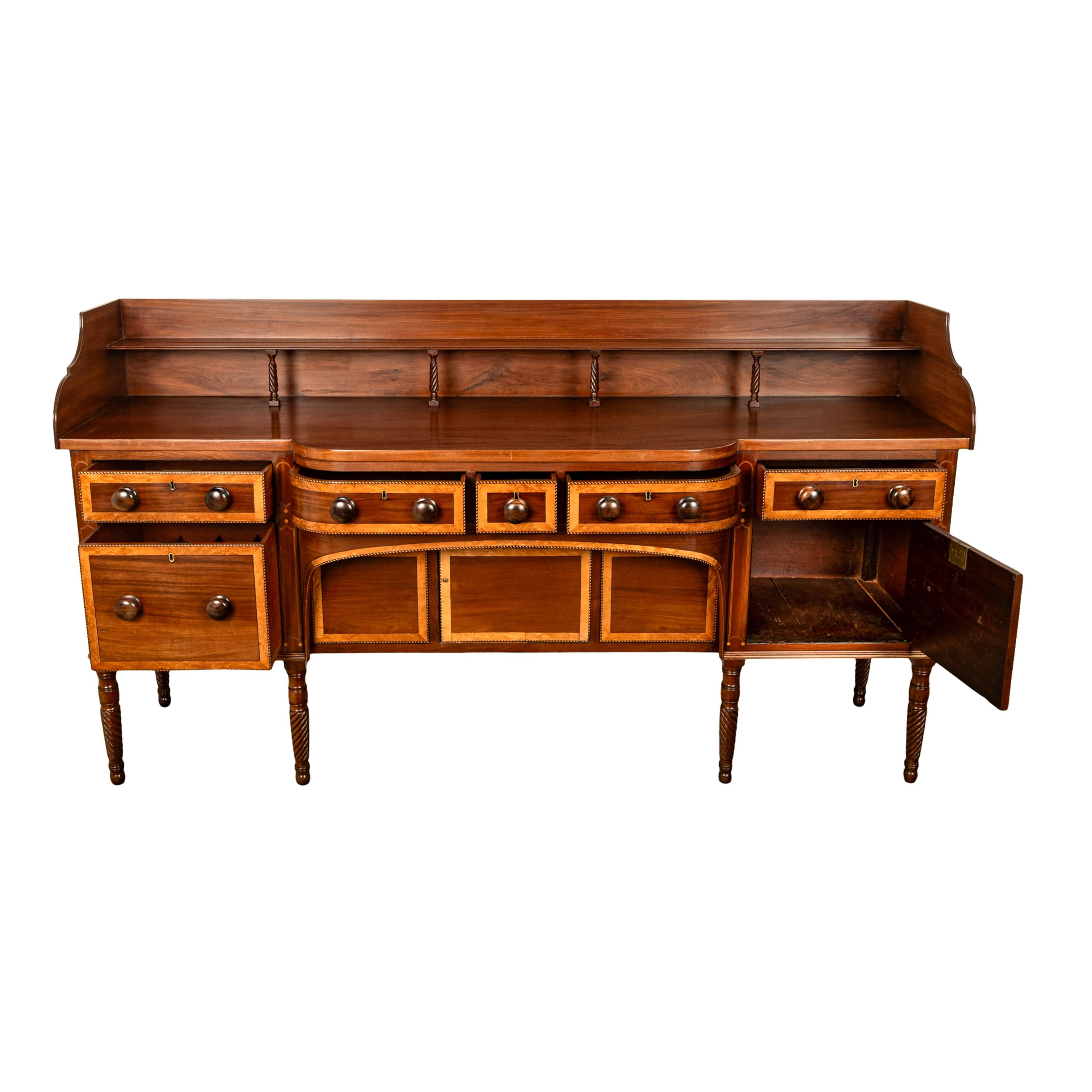 Antique Georgian Irish Inlaid Cuban Mahogany Country House Sideboard Donegal For Sale 2