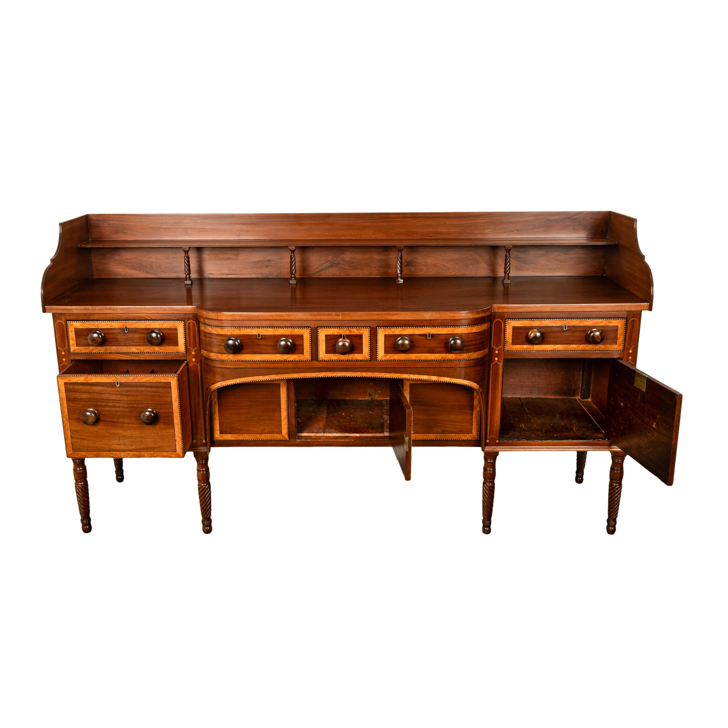 Antique Georgian Irish Inlaid Cuban Mahogany Country House Sideboard Donegal For Sale 3
