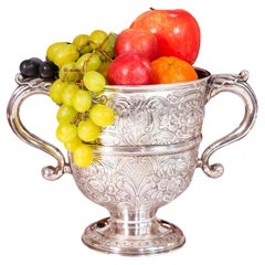 Antique Georgian Irish Solid Silver Large '1kg+' Two Handle Cup/Wine Cooler 1726
