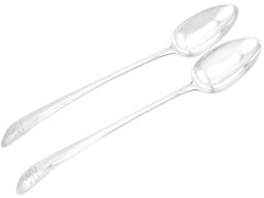 Antique Georgian Irish Sterling Silver Gravy Spoons