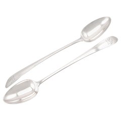 Antique Georgian Irish Sterling Silver Gravy Spoons