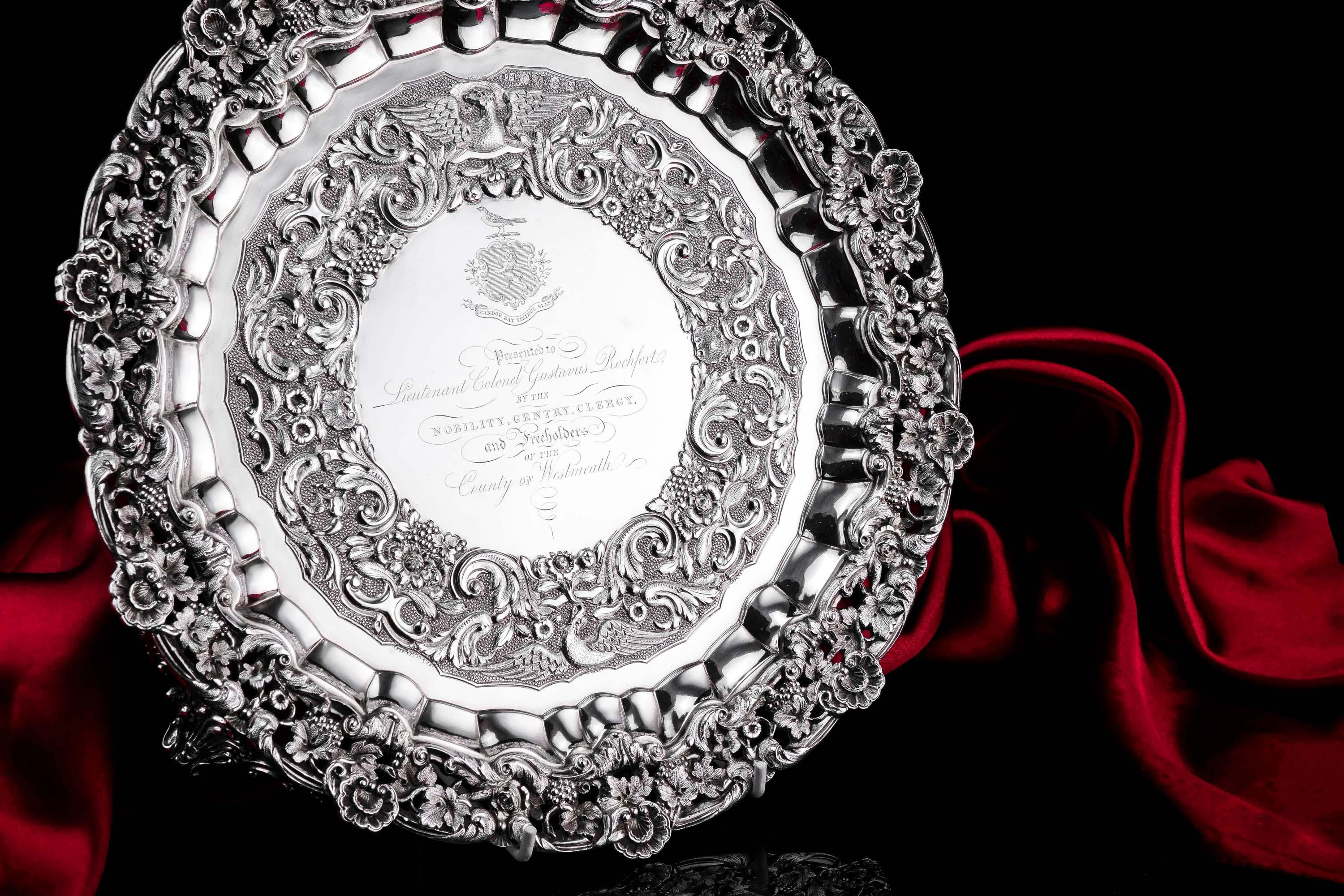 Antique Georgian Irish Sterling Silver Tray/Salver, 1833 For Sale 2