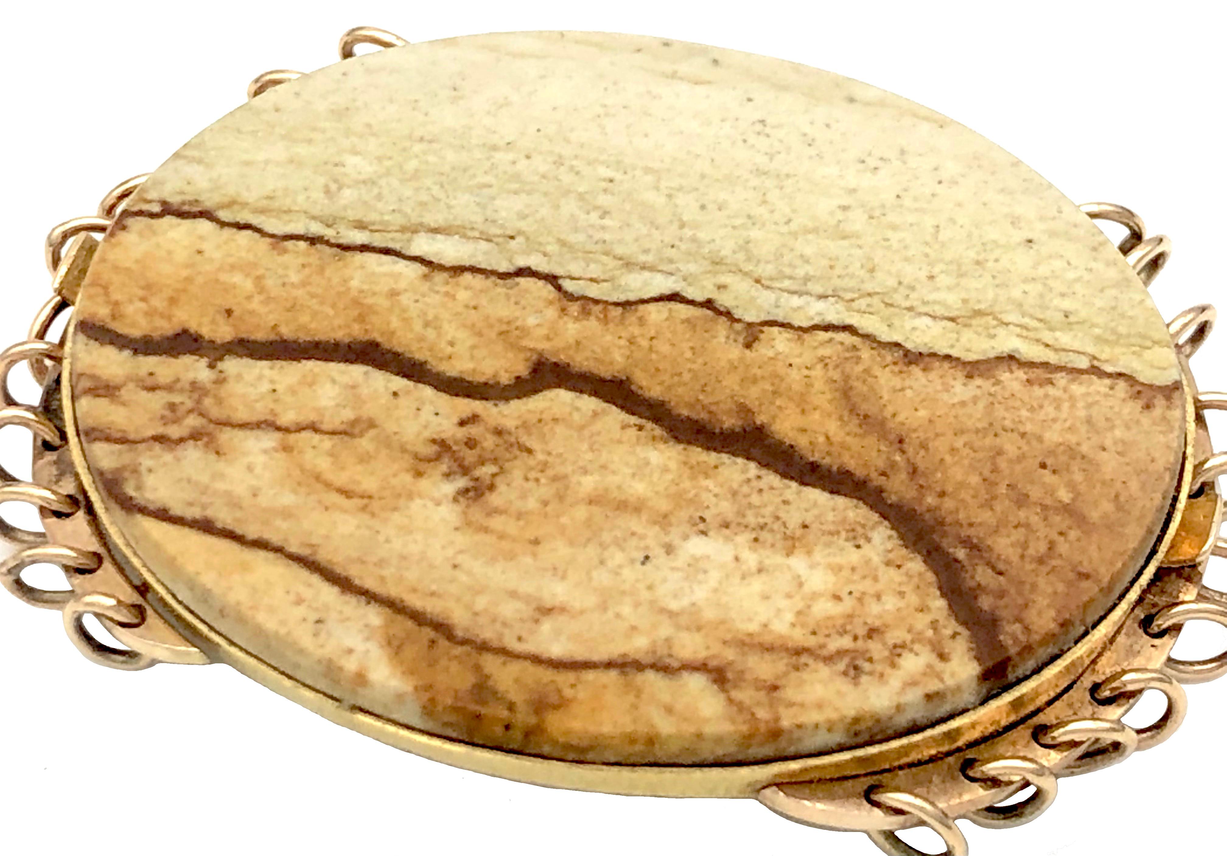 George III Bracelet ou collier ancien en agate paysage de Géorgie en or 9 carats en vente