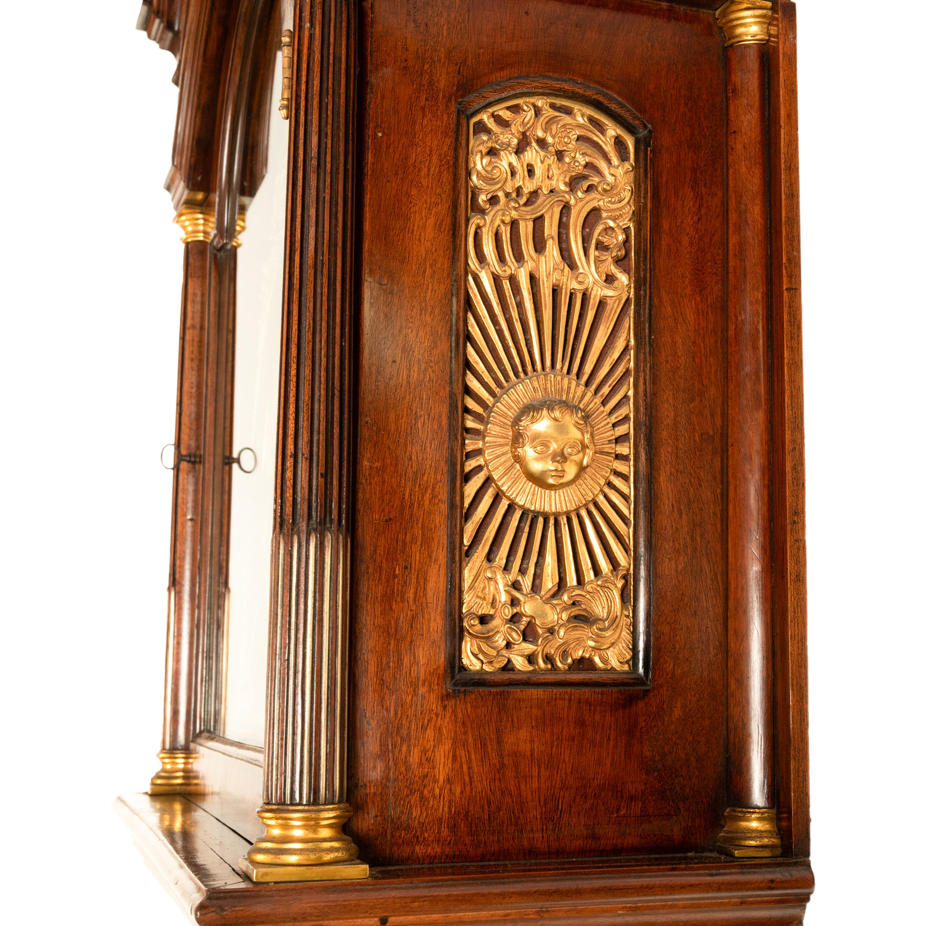 Antiguo reloj de pie georgiano de caja larga Higgs & Evans London Spanish Market en venta 4