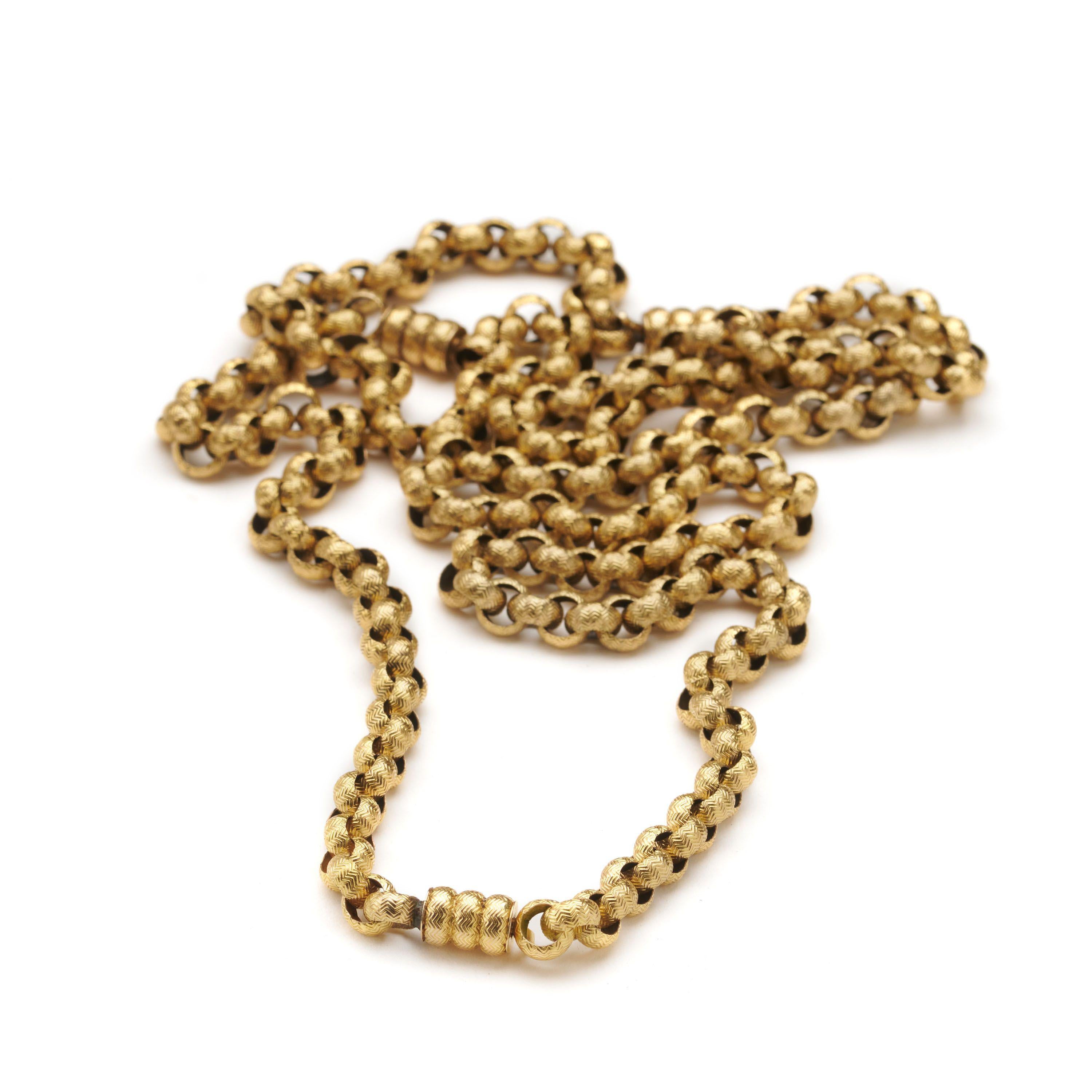 Antique Georgian Long Gold Chain, Necklace and Bracelets, Circa 1820 For Sale 2