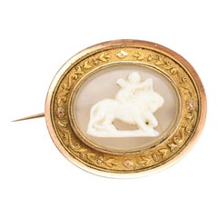 Antique Georgian "Love Conquers All" Cameo Brooch